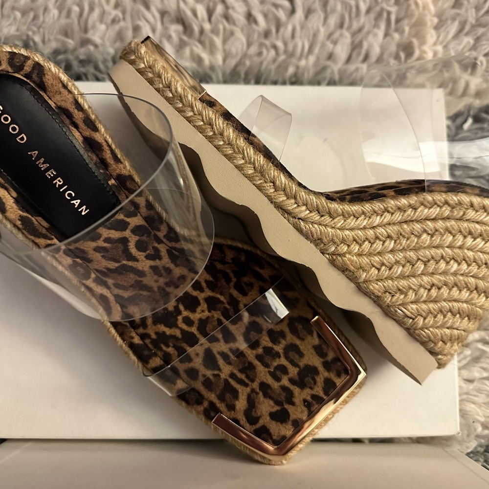 Good American NEW Espadrilles Wedge Sandal 10.5